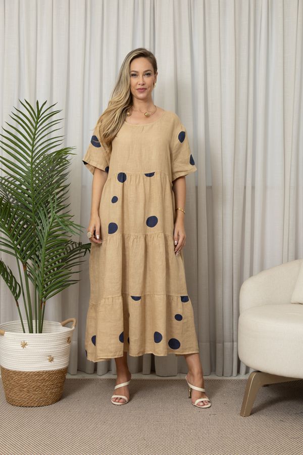 VESTIDO FABI CARAMELO - Loja Linho Italiano