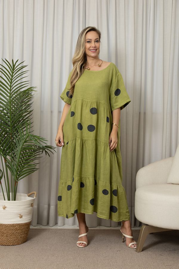 VESTIDO FABI PISTACHE - Loja Linho Italiano