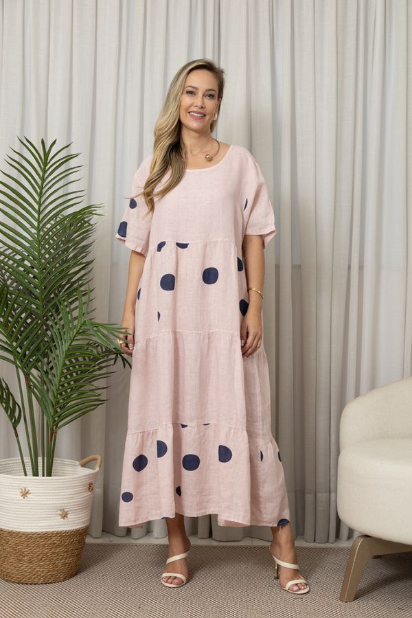 VESTIDO FABI ROSA BEBÊ - Loja Linho Italiano