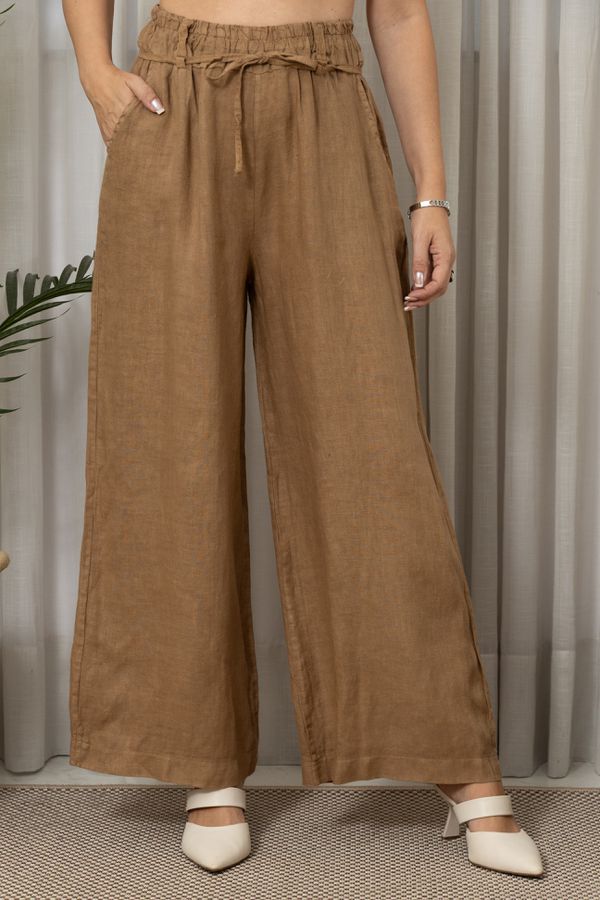 CALÇA CAITANA CAPUCCINO - Loja Linho Italiano