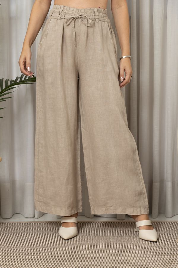 CALÇA CAITANA BEGE - Loja Linho Italiano