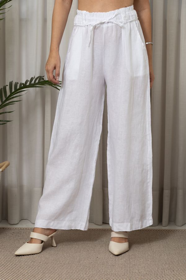 CALÇA CAITANA BRANCO - Loja Linho Italiano