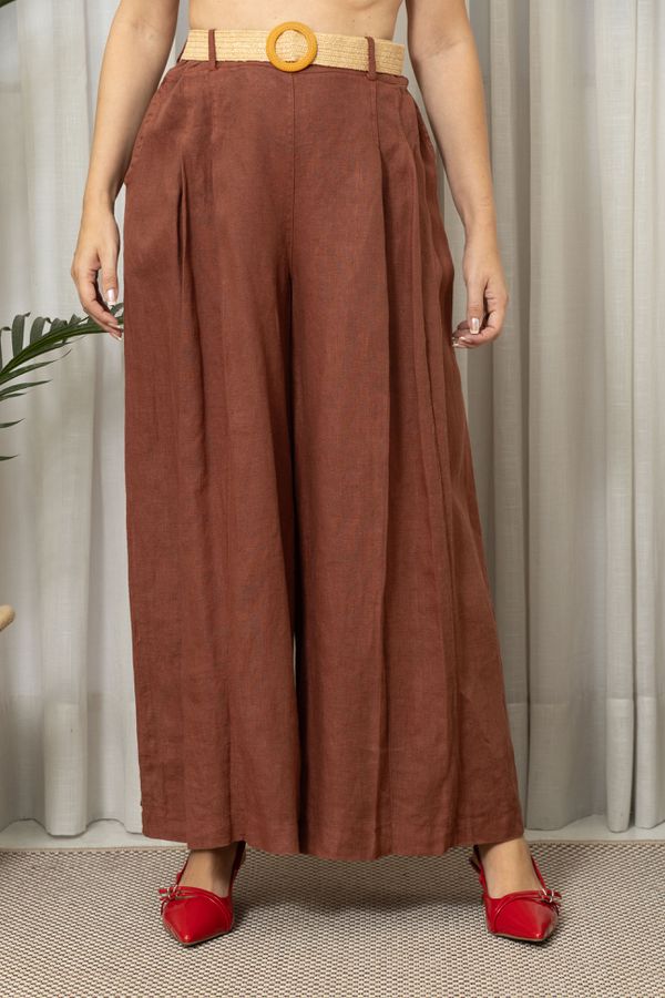 CALÇA JASMIN MARROM - Loja Linho Italiano