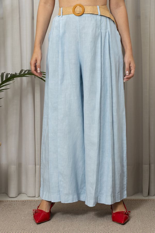 CALÇA JASMIN AZUL BEBE - Loja Linho Italiano