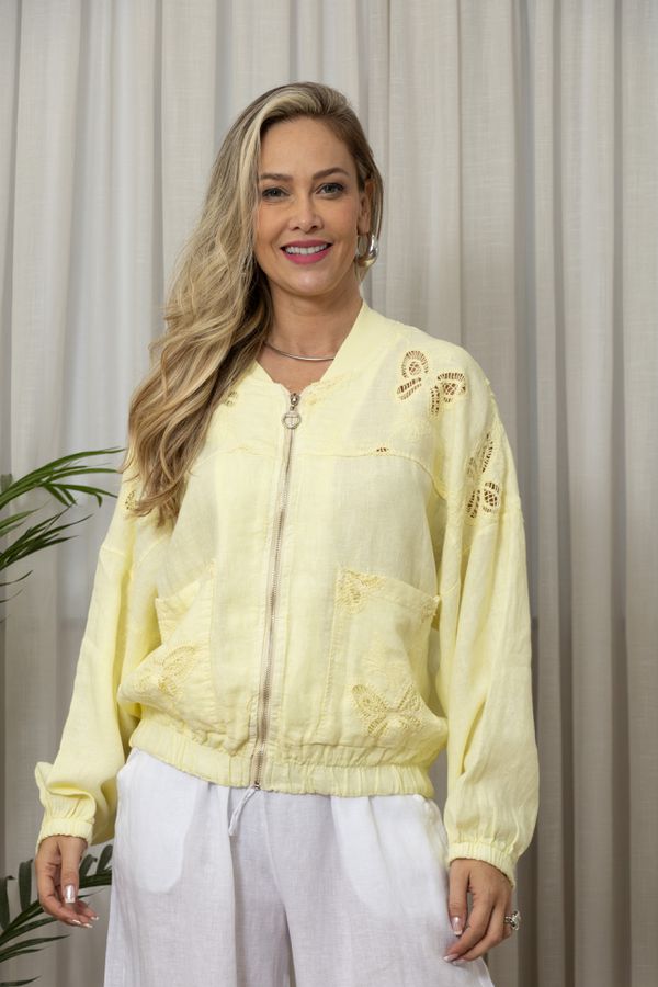 JAQUETA LYCA MANTEIGA - Loja Linho Italiano
