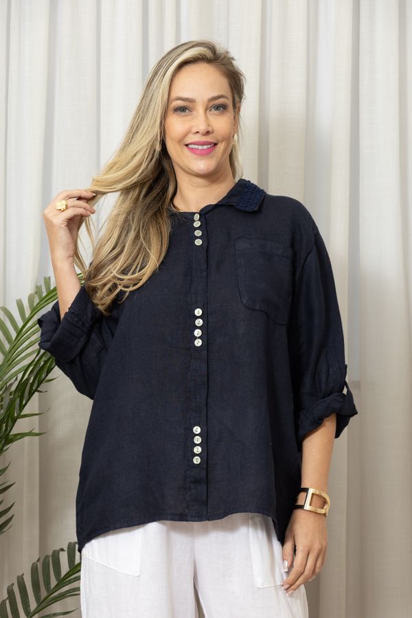 BATA INES MARINHO - Loja Linho Italiano