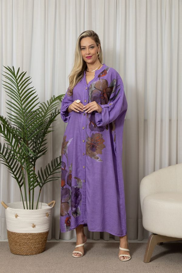 CHEMISE VALERY ROXO - Loja Linho Italiano