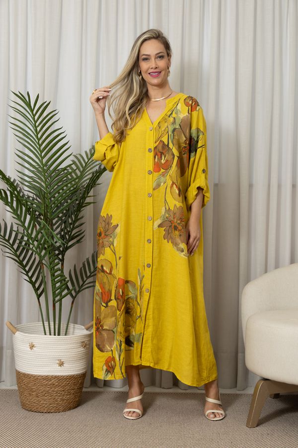 CHEMISE VALERY MOSTARDA - Loja Linho Italiano