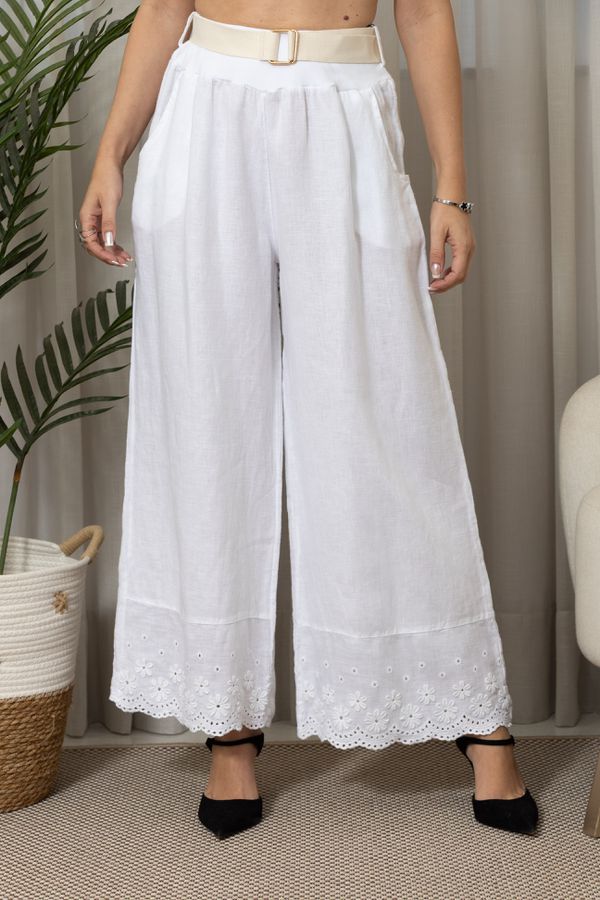 CALÇA BRENDA CJ BRANCO - Loja Linho Italiano