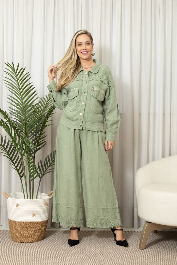 JAQUETA BRENDA CJ MENTA - Loja Linho Italiano