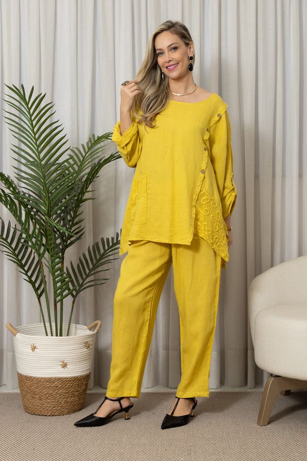 BATA ELIANE CJ MOSTARDA - Loja Linho Italiano