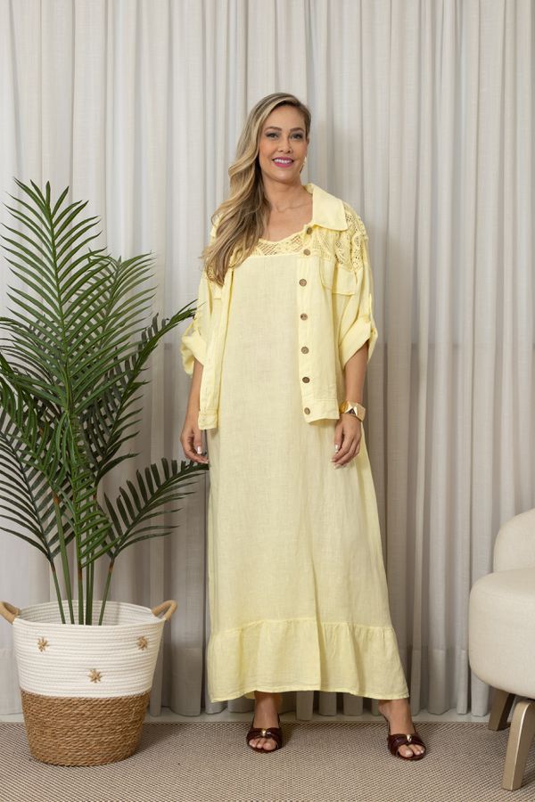 VESTIDO NATALY CJ MANTEIGA - Loja Linho Italiano