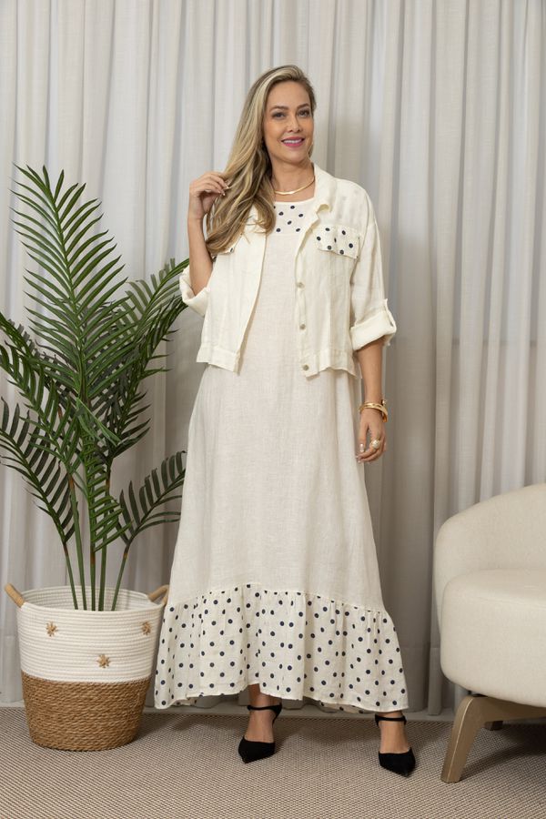 VESTIDO TAMIRES OFF - Loja Linho Italiano