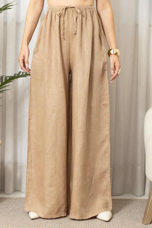 CALÇA MILENA CARAMELO - Loja Linho Italiano