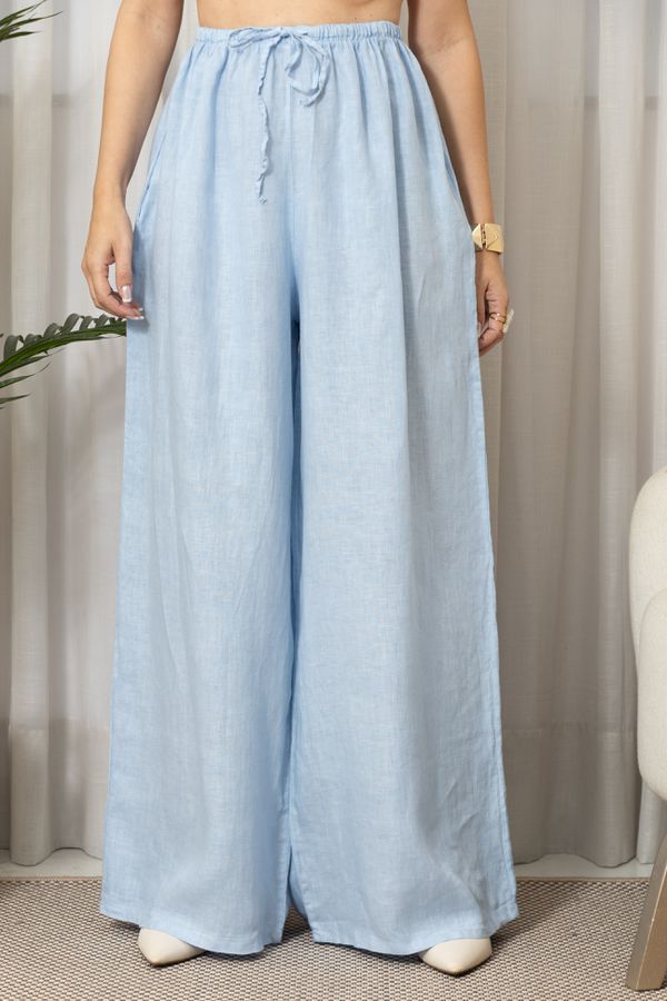 CALÇA MILENA AZUL BEBE - Loja Linho Italiano