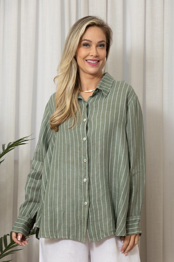 CAMISA OLIMPIA MILITAR - Loja Linho Italiano