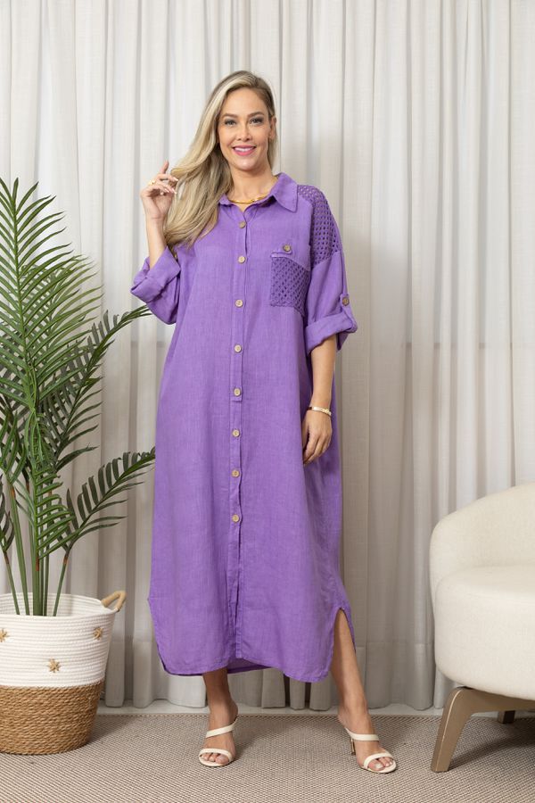 CHEMISE RITA ROXO - Loja Linho Italiano