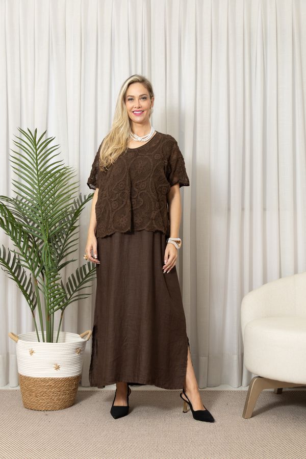 BATA LA LUNA CHOCOLATE - Loja Linho Italiano