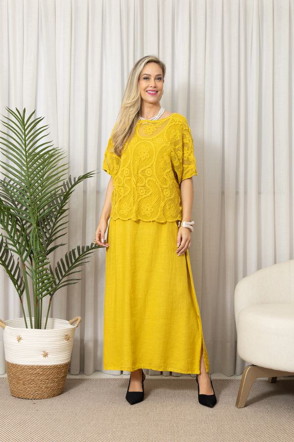 BATA LA LUNA AMARELO - Loja Linho Italiano