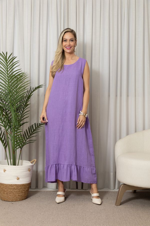 VESTIDO LIANDRA CJ ROXO - Loja Linho Italiano