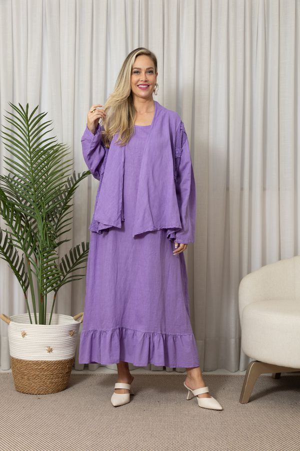 CASAQ. LIANDRA CJ ROXO - Loja Linho Italiano