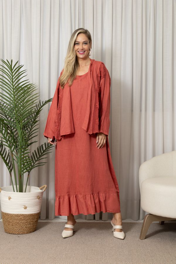 CASAQ. LIANDRA CJ GOIABA - Loja Linho Italiano