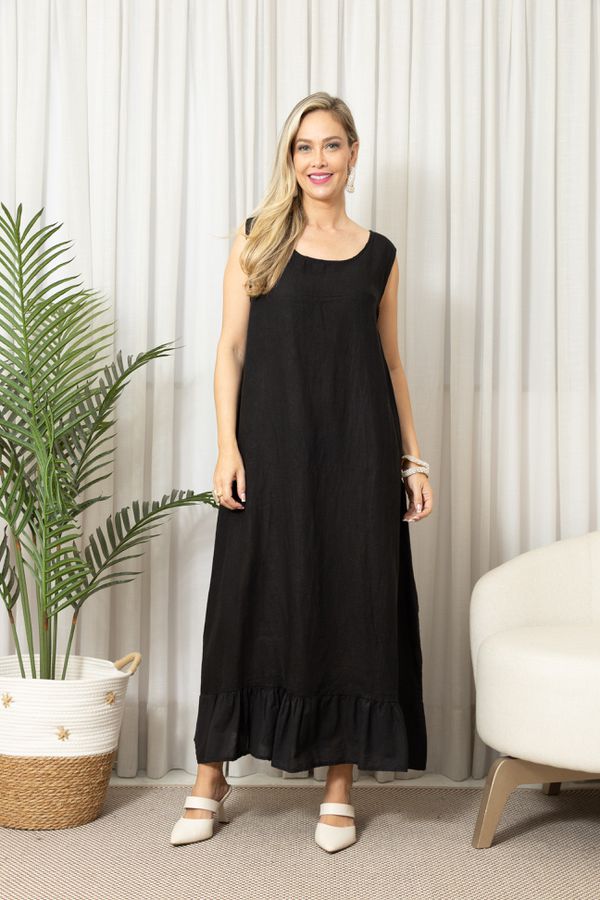 VESTIDO LIANDRA CJ PRETO - Loja Linho Italiano
