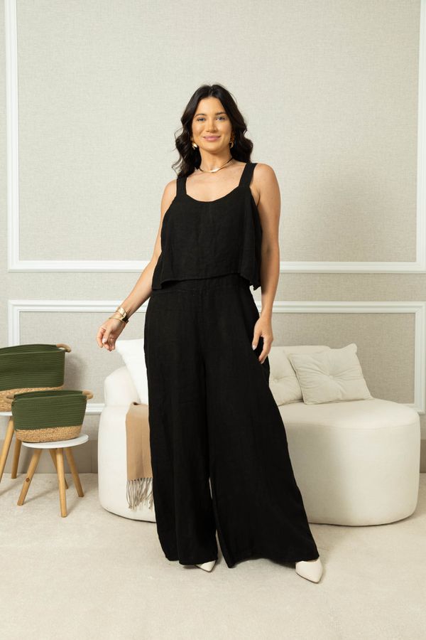 MACACÃO ENCANTO CJ PRETO - Loja Linho Italiano