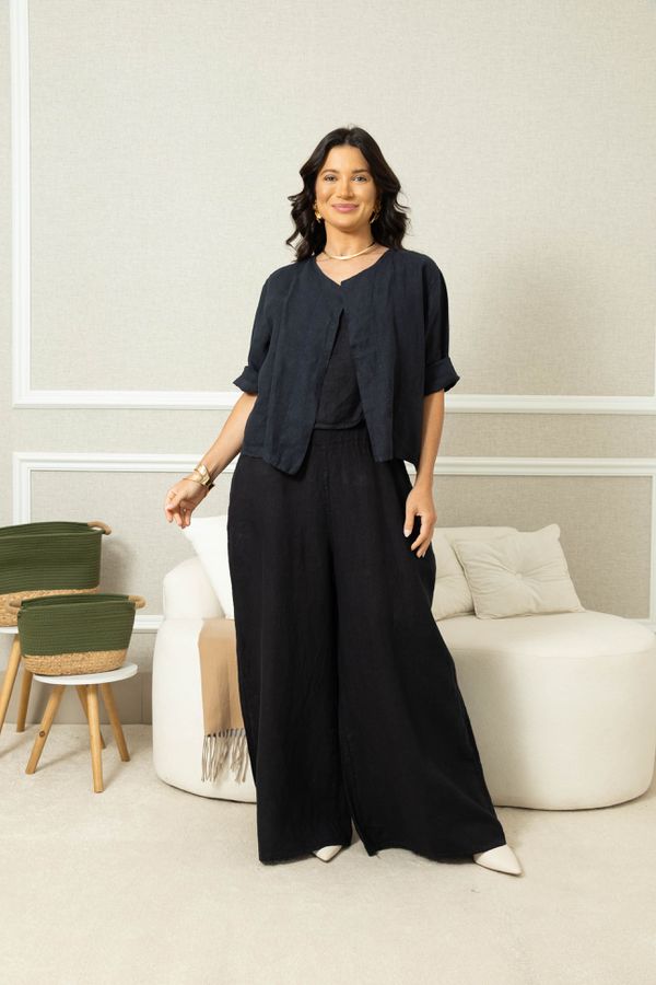 CASAQUETO ENCANTO CJ MARINHO - Loja Linho Italiano