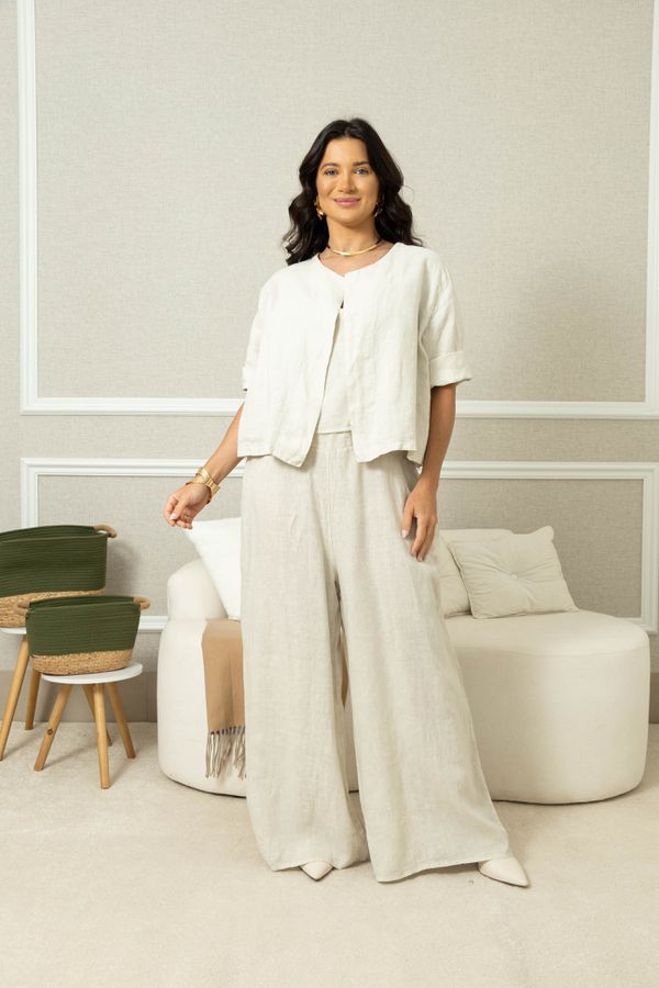 CASAQUETO ENCANTO CJ BEGE - Loja Linho Italiano