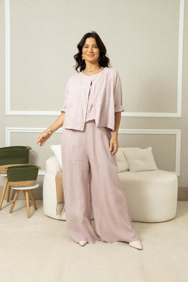 CASAQUETO ENCANTO CJ ROSE - Loja Linho Italiano