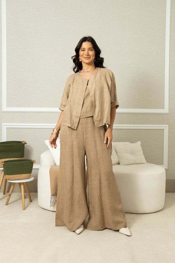 CASAQUETO ENCANTO CJ CARAMELO - Loja Linho Italiano