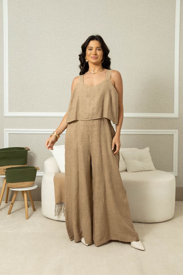 MACACÃO ENCANTO CJ CARAMELO - Loja Linho Italiano