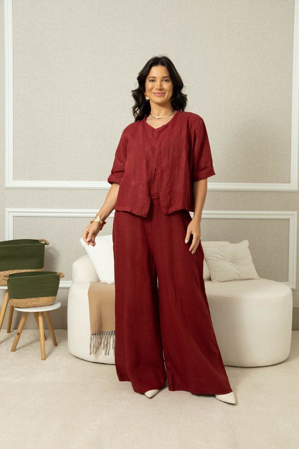 CASAQUETO ENCANTO CJ BORDO - Loja Linho Italiano