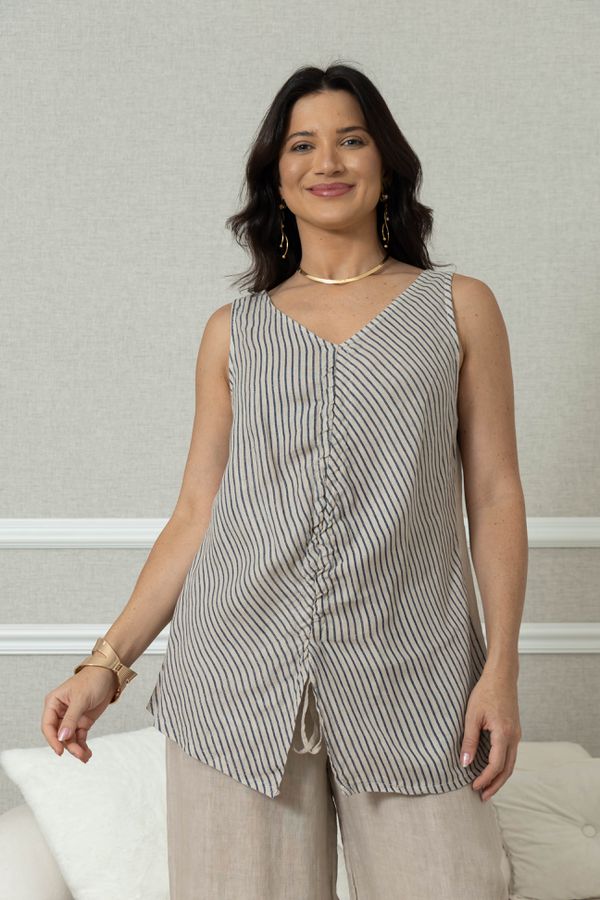 Regata Alma Linho BEGE ESCURO - Loja Linho Italiano