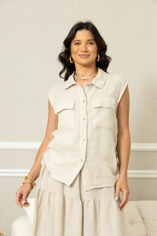 REGATA NIRA CJ BEGE - Loja Linho Italiano