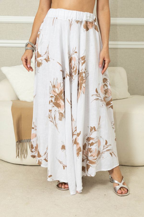 Saia Stella Linho BRANCO - Loja Linho Italiano