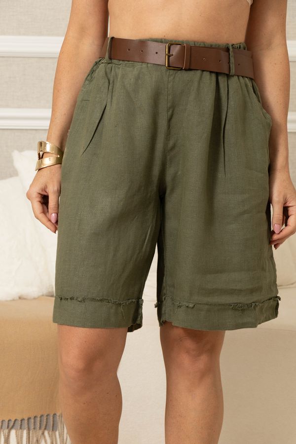 SHORTS MILENA MILITAR - Loja Linho Italiano