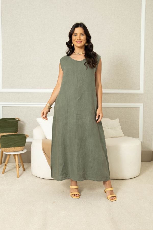 VESTIDO BOLONHA MILITAR - Loja Linho Italiano