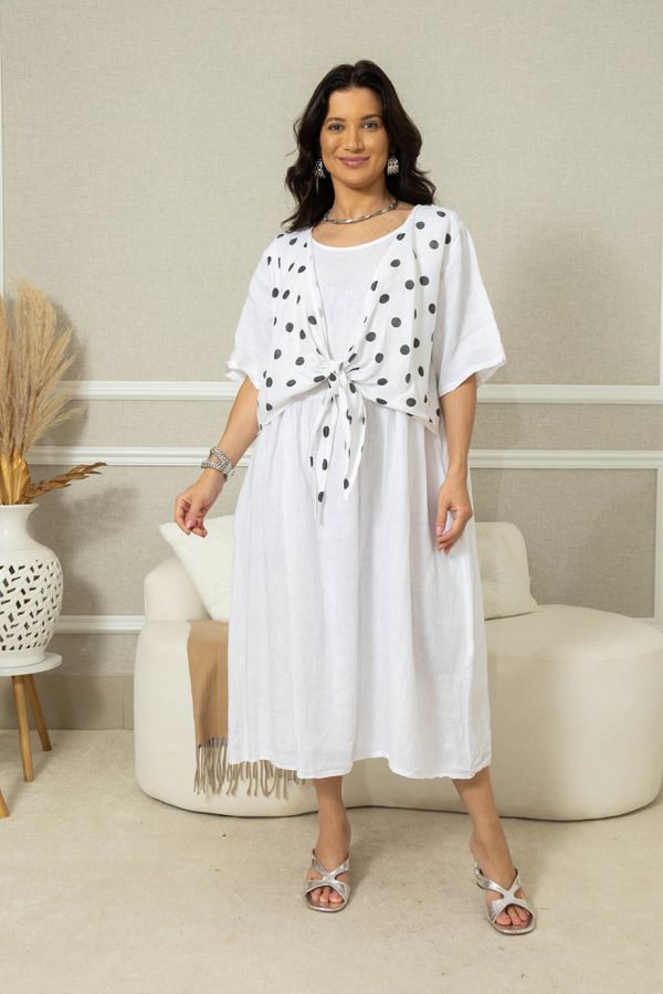 Vestido Charme Linho BRANCO - Loja Linho Italiano