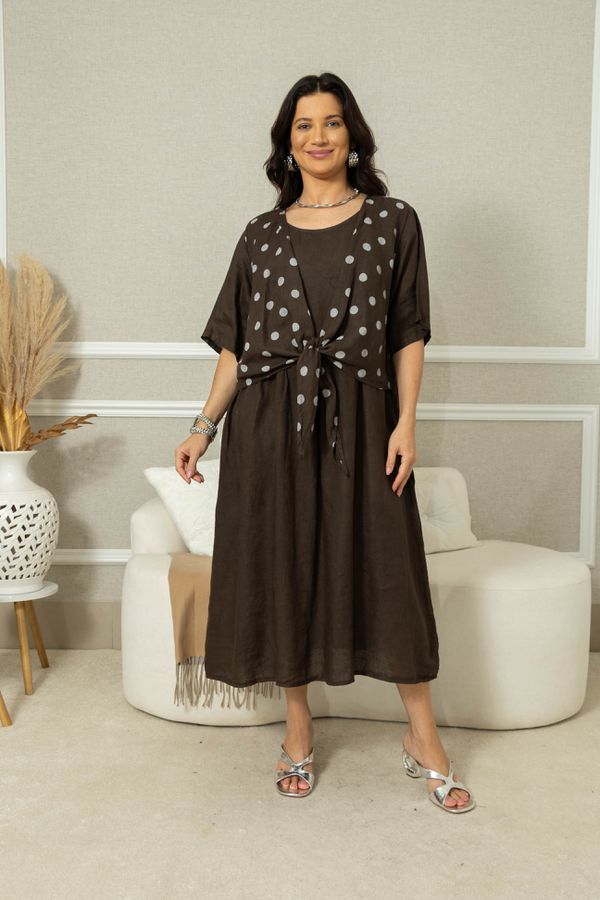 Vestido Charme Linho CHOCOLATE - Loja Linho Italiano