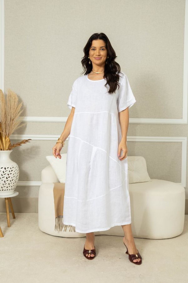 VESTIDO MABEL BRANCO - Loja Linho Italiano