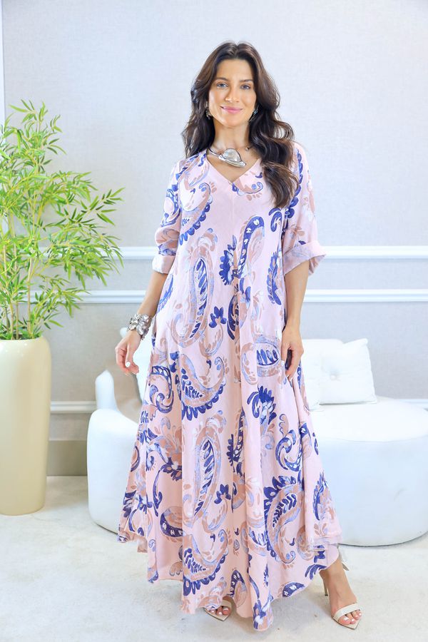 VESTIDO FELIPA ROSA BEBÊ - Loja Linho Italiano