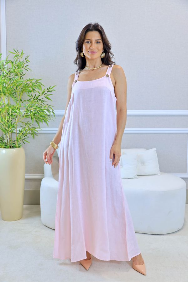 VESTIDO LEONA ROSA BEBÊ - Loja Linho Italiano