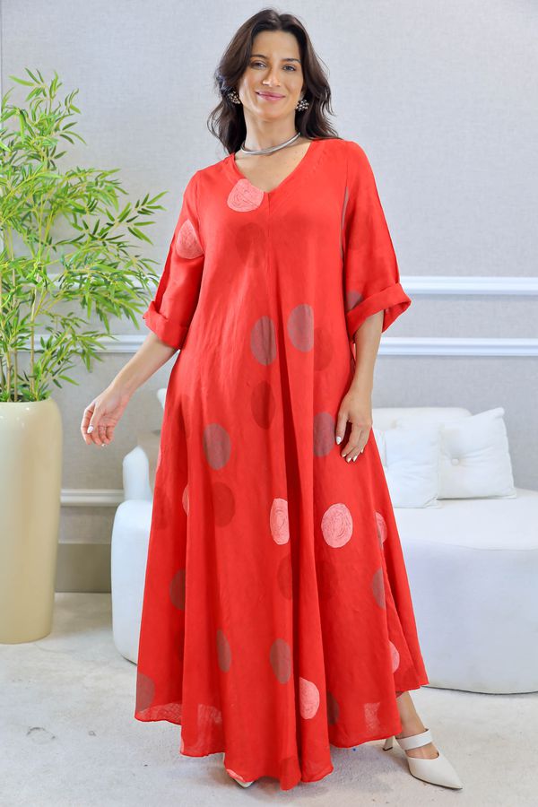 VESTIDO SUELEN VERMELHO - Loja Linho Italiano