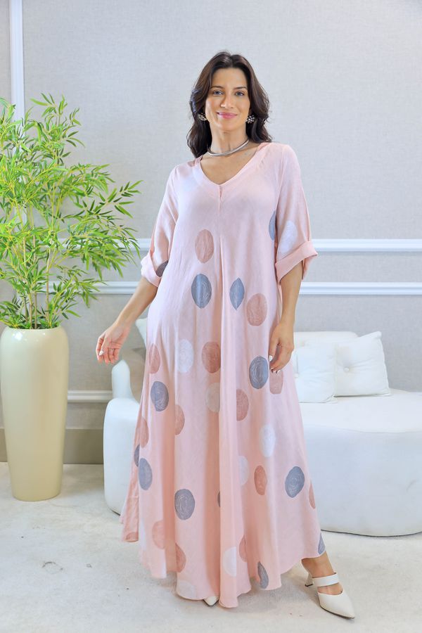 VESTIDO SUELEN ROSA BEBÊ - Loja Linho Italiano