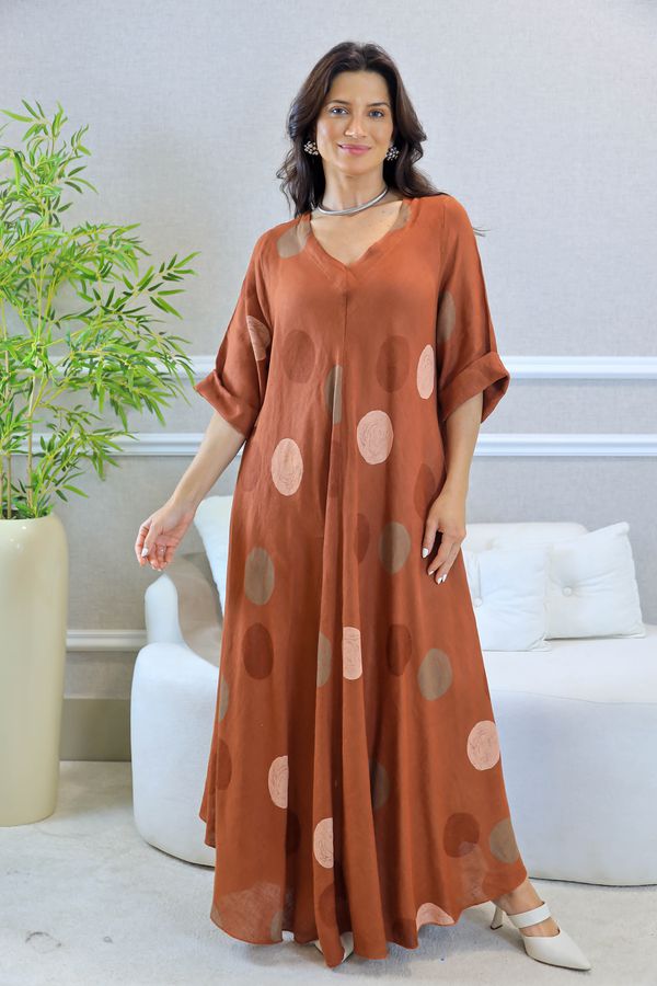 VESTIDO SUELEN TERRA COTA - Loja Linho Italiano