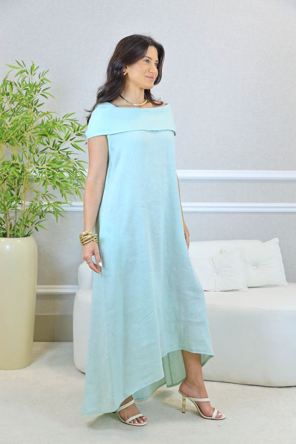 túnica zaya VERDE AGUA - Loja Linho Italiano