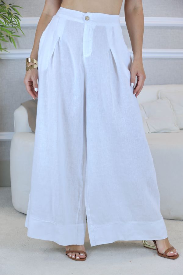 CALÇA MARIA RITA BRANCO - Loja Linho Italiano