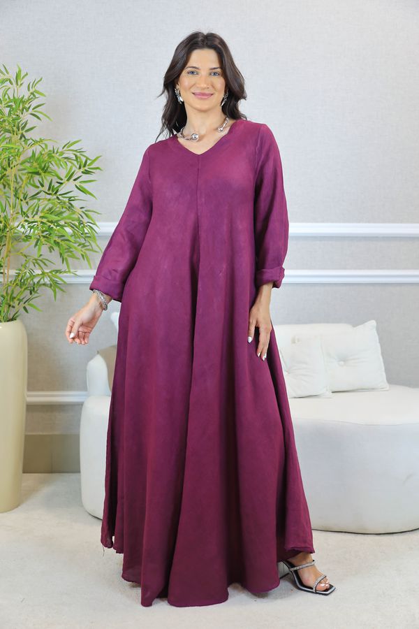 VESTIDO ANYAH UVA - Loja Linho Italiano